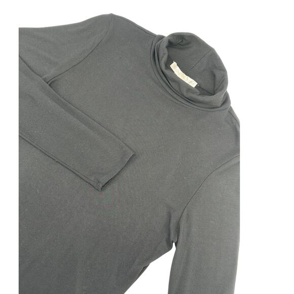 Boston Proper Black Ruched Long sleeve Turtleneck L - Picture 1 of 10